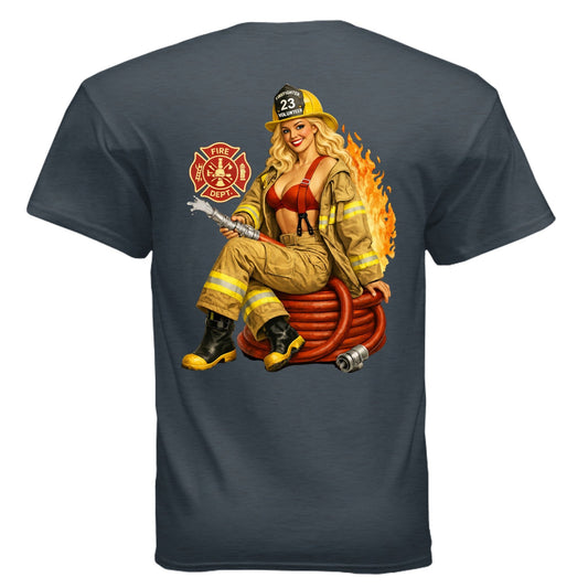 Fire Fighter Blonde Pin - Up - The Free and The Brave