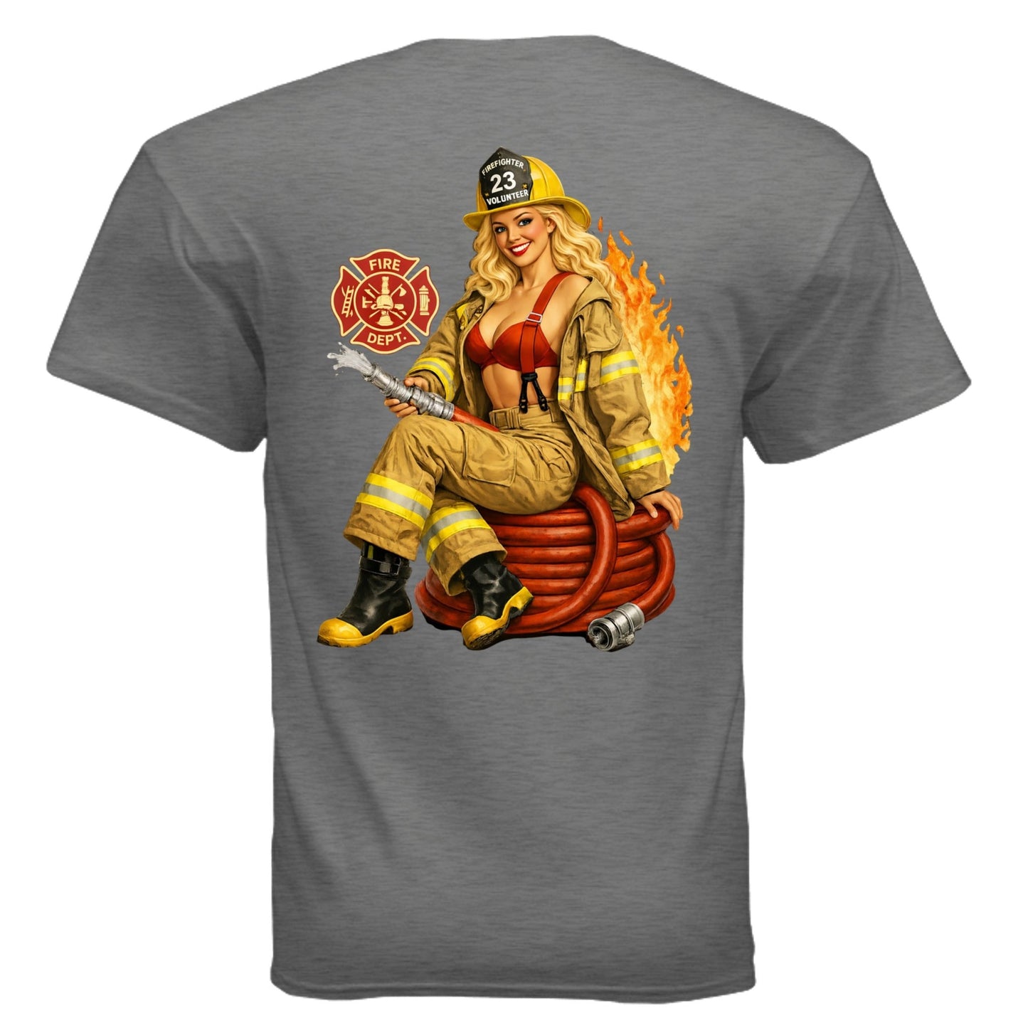 Fire Fighter Blonde Pin - Up - The Free and The Brave