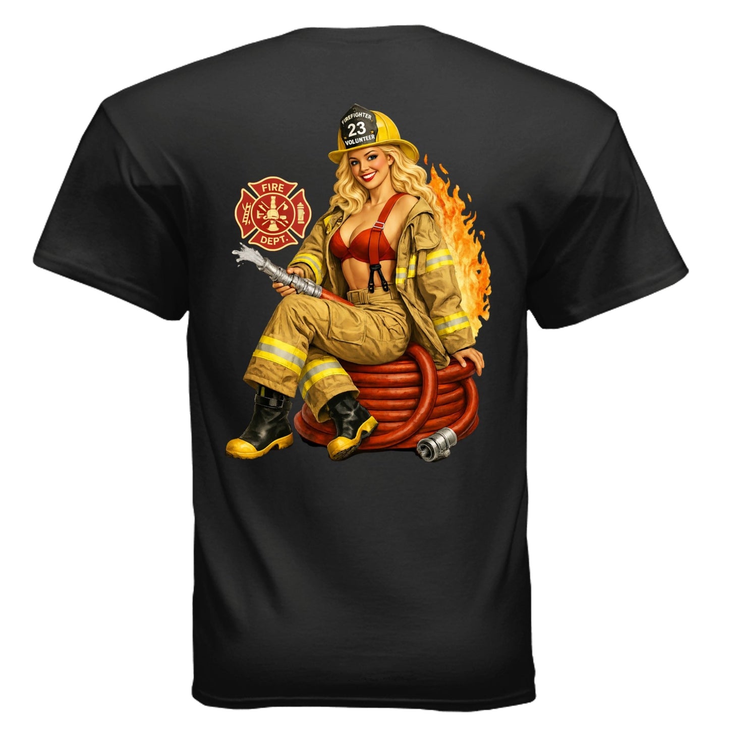 Fire Fighter Blonde Pin - Up - The Free and The Brave