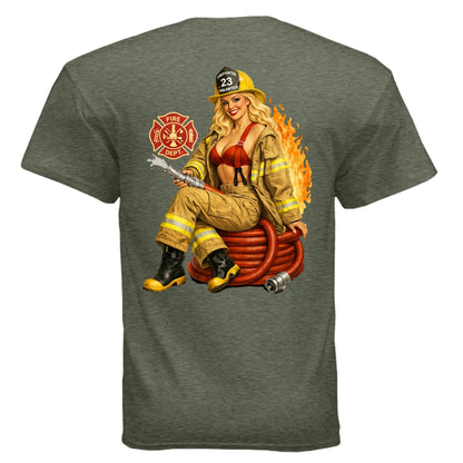 Fire Fighter Blonde Pin - Up - The Free and The Brave