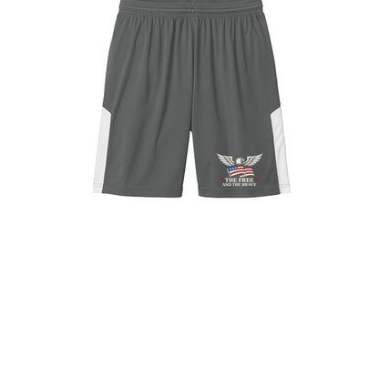 Logo Gym Shorts - Gray - The Free and The Brave