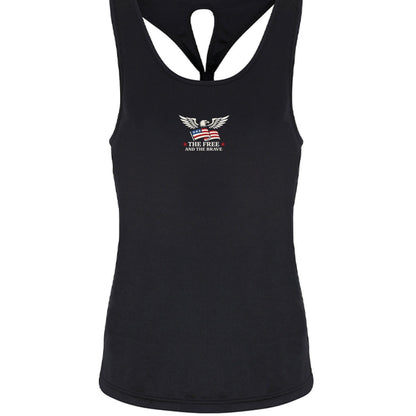 Logo Yoga Knot Tank Top - Black - The Free and The Brave