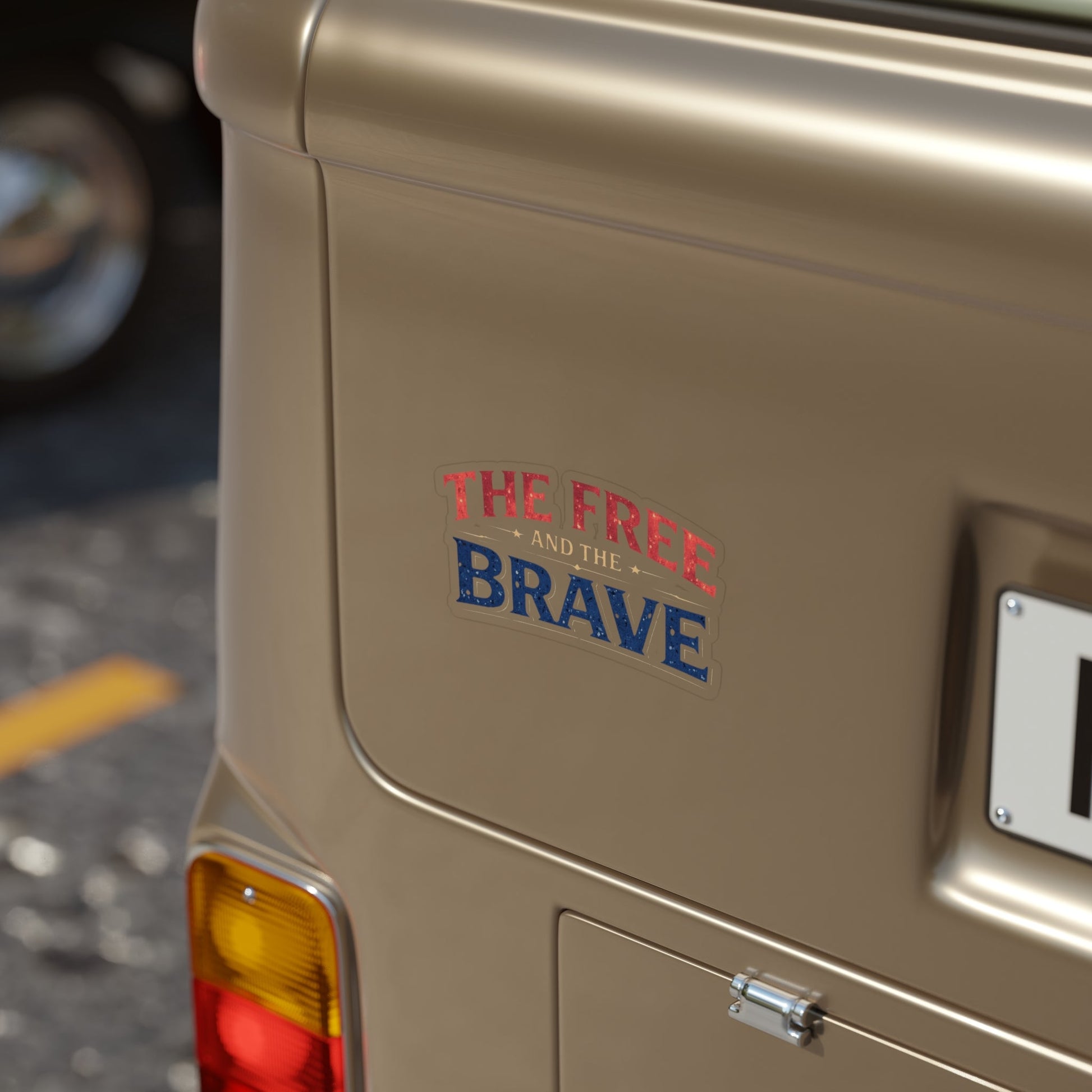 Patriotic 'The Free and The Brave' Die - Cut Outdoor Sticker - The Free and The Brave